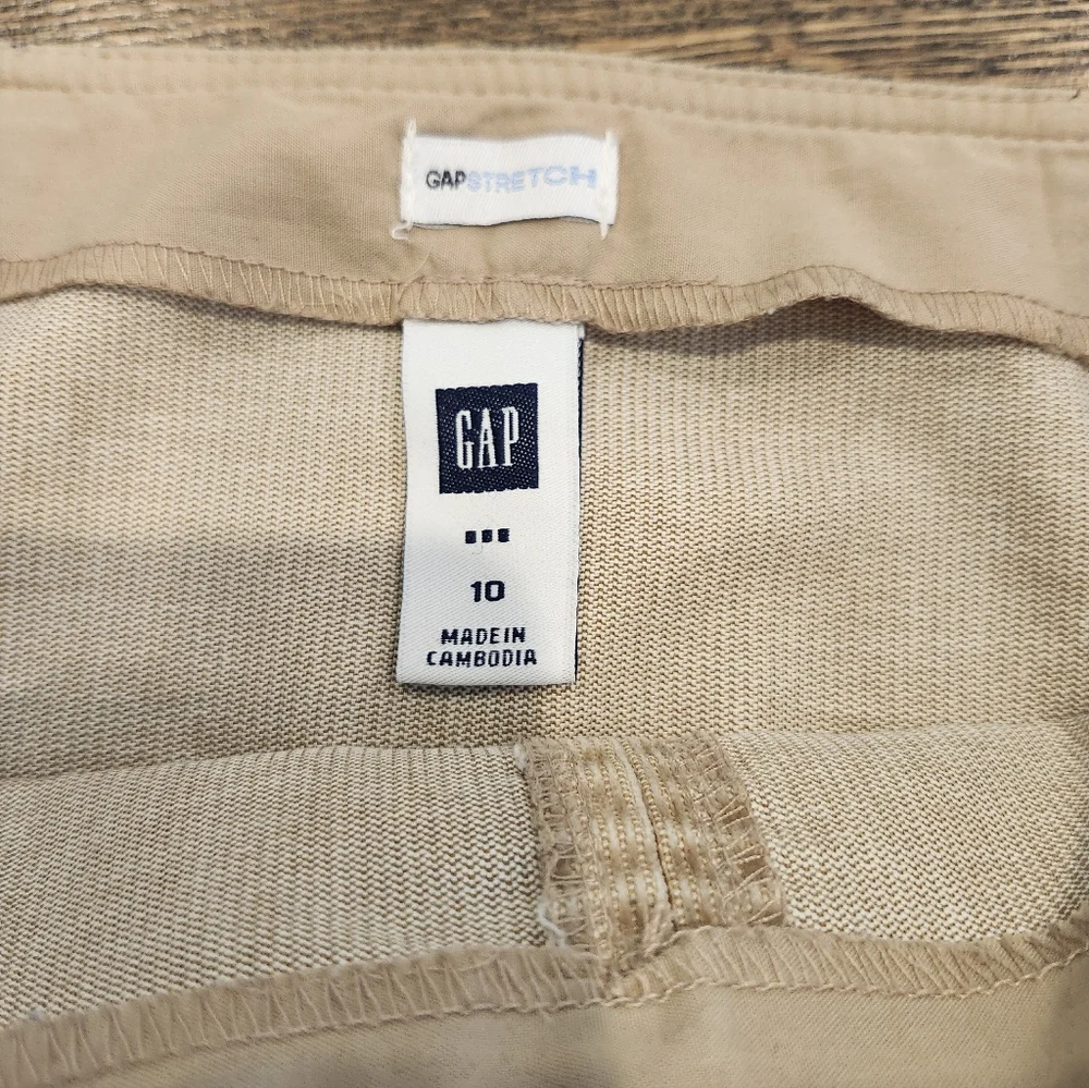 Gap Stretch Tan A-Line Flounce Paneled Corduroy Skirt Size 10 - Picture 5 of 6